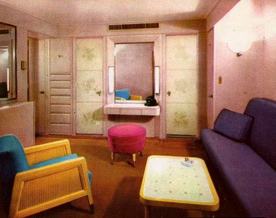 Paquebot de la compagnie Cunard intérieur, 1950